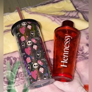 Halloween-Themed travel Tumbler & Orange Hennessy Shaker